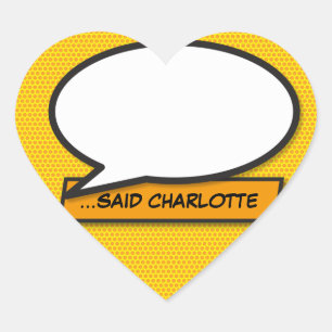 Pegatina En Forma De Corazón Burbuja de Mensaje Divertido Retro Cómic Clásico