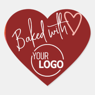 Pegatina En Forma De Corazón Burgundy rojo al horno con el logo de la batida ca