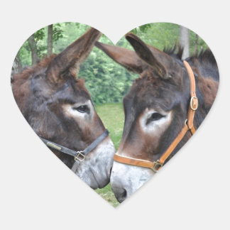 Pegatina En Forma De Corazón Burros enamorados