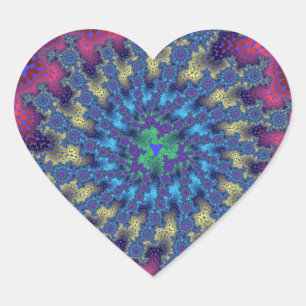 Pegatina En Forma De Corazón Burst de Seafoam Rosa