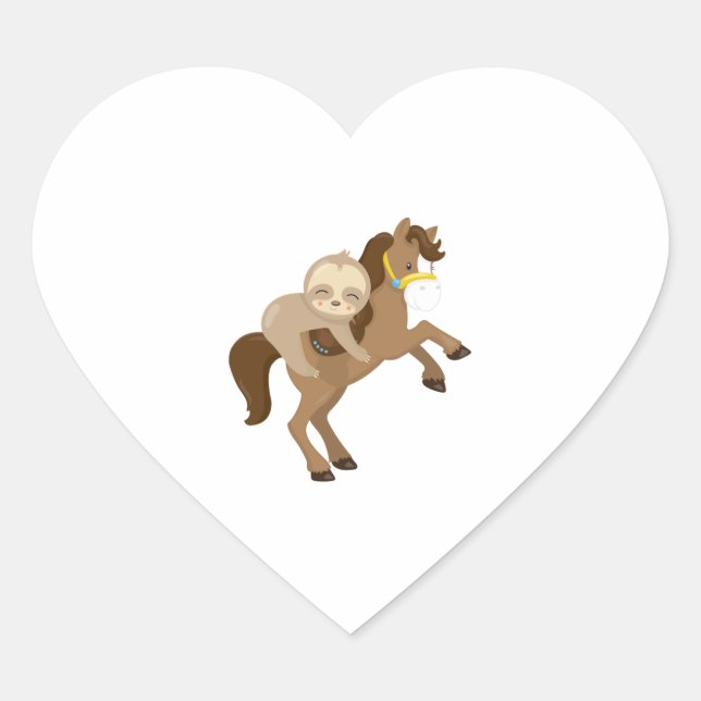 Pegatina En Forma De Corazón Caballo eslovaco (Anverso)