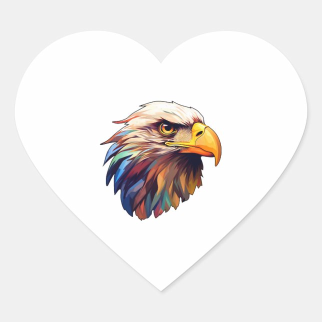 Pegatina En Forma De Corazón Cabeza de águila (Anverso)
