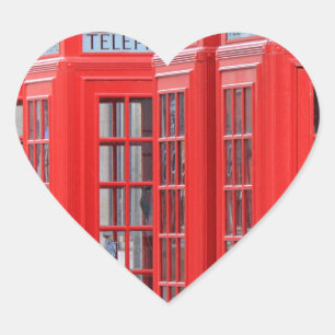 Pegatina En Forma De Corazón Cabinas telefónicas rojas de Londres