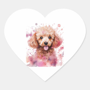 Pegatina En Forma De Corazón Cachorro de cangrejo marrón, Perro bebé, salpicadu