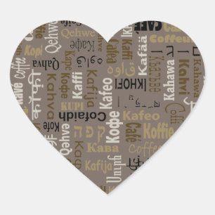 Pegatina En Forma De Corazón Café