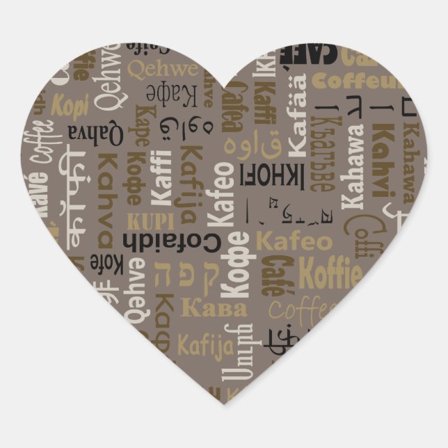 Pegatina En Forma De Corazón Café (Anverso)