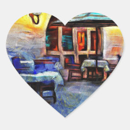 Pegatina En Forma De Corazón Cafe de San Antonio