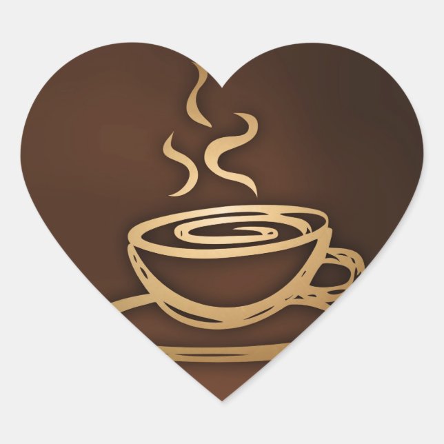 Pegatina En Forma De Corazón Café En Mi Copa (Anverso)