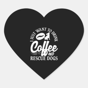 Pegatina En Forma De Corazón Café Lover Bebe Café Rescate Perros