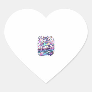Pegatina En Forma De Corazón Caída de bajo unicornio idea de regalo tipografía 