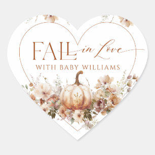 Pegatina En Forma De Corazón Caída en el amor Pumpkin Wildflower corazón Baby S