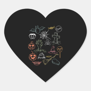 Pegatina En Forma De Corazón Calabaza de bote de Halloween