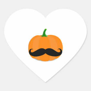 Pegatina En Forma De Corazón calabaza de halloween con barba