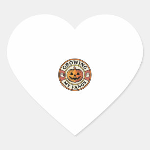 Pegatina En Forma De Corazón Calabaza de Halloween Creciendo Mis Colmillos Insi