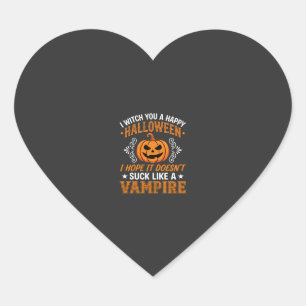 Pegatina En Forma De Corazón Calabaza de vampiro divertida de Halloween