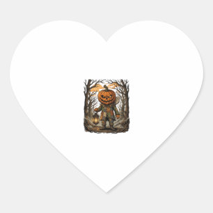 Pegatina En Forma De Corazón Calabaza Espantosa Linterna Espantapájaros Búho Ha
