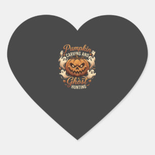 Pegatina En Forma De Corazón Calabaza Tallada Caza de Fantasmas Halloween Terro