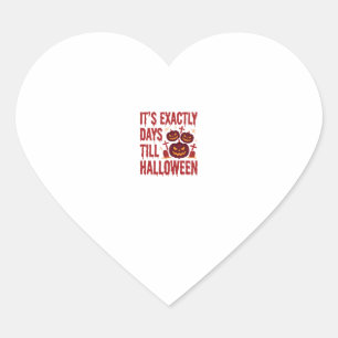 Pegatina En Forma De Corazón Calabazas Cuenta Regresiva Halloween Cementerio Ho