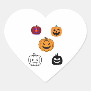 Pegatina En Forma De Corazón Calabazas de Halloween
