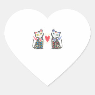 Pegatina En Forma De Corazón Calavera De Azúcar Cats Calavera Dia De Muertos Me
