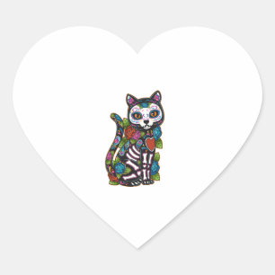 Pegatina En Forma De Corazón Calavera de azúcar en México Calavera Dia De Los M