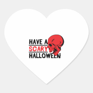 Pegatina En Forma De Corazón Calavera de Halloween - Que tengas miedo en Hallow