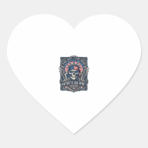 Pegatina En Forma De Corazón Calavera de la libertad cibernética patriótica Fut