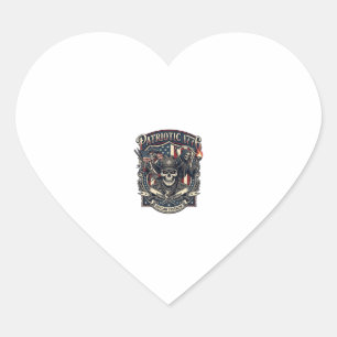 Pegatina En Forma De Corazón Calavera Patriota Fuera de la Ley Sheriff Patriota