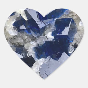 Pegatina En Forma De Corazón Calcio de cristal y lago azul profundo
