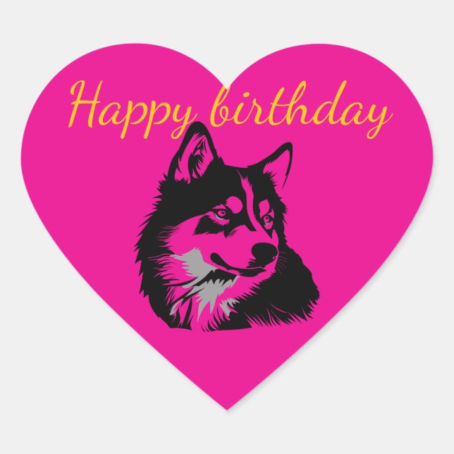 Pegatina En Forma De Corazón Calcomanías Feliz cumpleaños fiesta  (Anverso)
