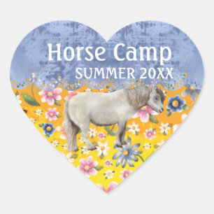 Pegatina En Forma De Corazón Calcomanías personalizadas de verano de campamento