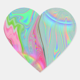 Pegatina En Forma De Corazón Calcomanías Psychedelic 2.0 (20 por hoja)