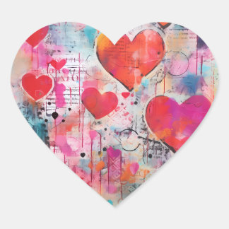 PEGATINA EN FORMA DE CORAZÓN CALCOMANÍAS VINTAGE CORAZONES DE AMOR