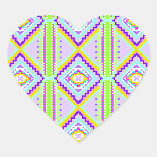 Pegatina En Forma De Corazón Calidoscopio de Sueños Tribales de Neón