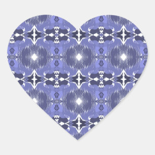 Pegatina En Forma De Corazón Calidoscopio Índigo de Medianoche 