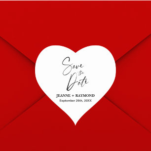 Pegatina En Forma De Corazón Caligrafía Romántica Personalizada para Anuncio de