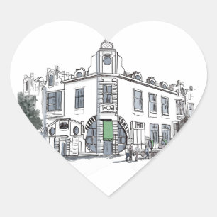 Pegatina En Forma De Corazón calle del casco antiguo