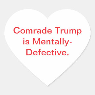 Pegatina En Forma De Corazón Camarada Defectuoso Trump Hankamer Artjunkhaus Cóm