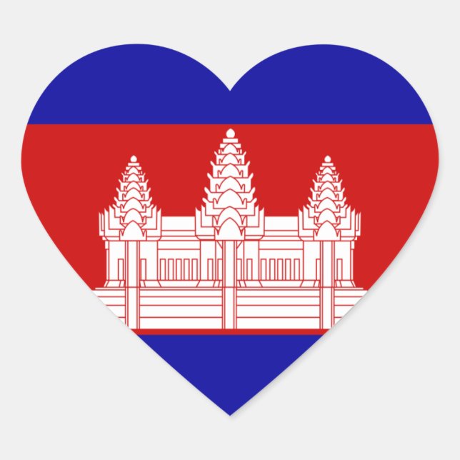 Pegatina En Forma De Corazón camboya (Anverso)