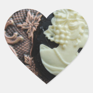 Pegatina En Forma De Corazón Cameo reciclado