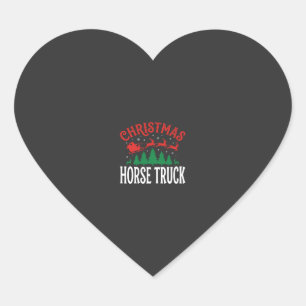 Pegatina En Forma De Corazón Camión de Caballo de Navidad Trineo de Santa