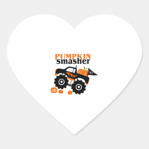 Pegatina En Forma De Corazón Camión de Monstruo Halloween para los niños masher