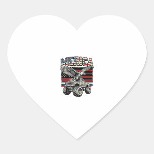 Pegatina En Forma De Corazón Camión Monstruo Águila Americana Vintage Patriótic