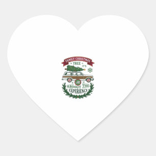 Pegatina En Forma De Corazón Camioneta de la Estación del Árbol de Navidad Coro