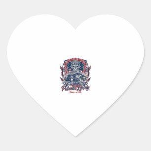 Pegatina En Forma De Corazón Camioneta Monstruo Patriótica 1776 Fuera de Carret