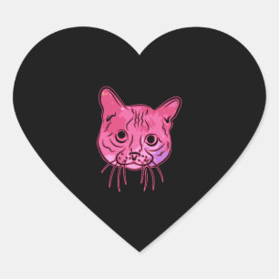 Pegatina En Forma De Corazón Camisa colorida de un gato Munchkin