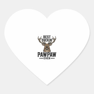 Pegatina En Forma De Corazón Camisa de caza de ciervos vintage Best Buckin Pawp