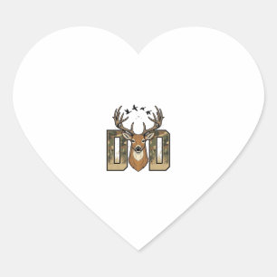 Pegatina En Forma De Corazón Camisa de diseño vectorial de caza de ciervos camu