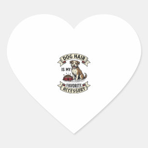 Pegatina En Forma De Corazón Camisa de pelo de perro grabado vintage divertido