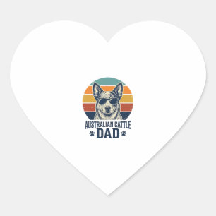Pegatina En Forma De Corazón Camisa del padre del perro pastor australiano vint